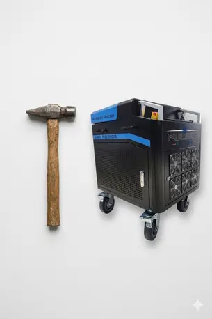 Der Laser ist kein Hammer. Ein Hammer hat keine Einstellungen. Ein Laser hat Einstellungen. Ein Hammer trifft alles gleich. Ein Laser nicht. Und genau das ist der Punkt.